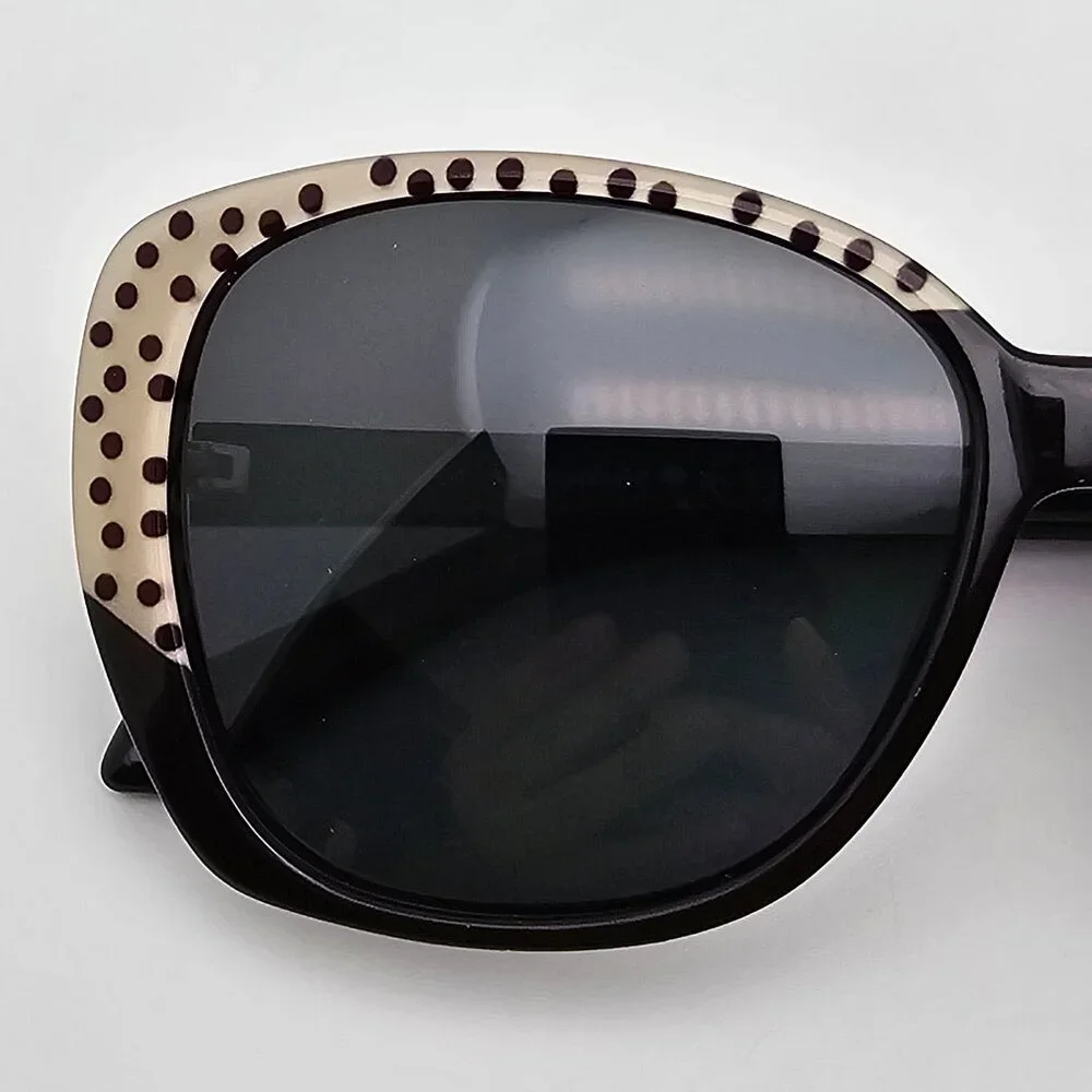 kate spade Black Sunglasses with Cream Polka-Dot Trim